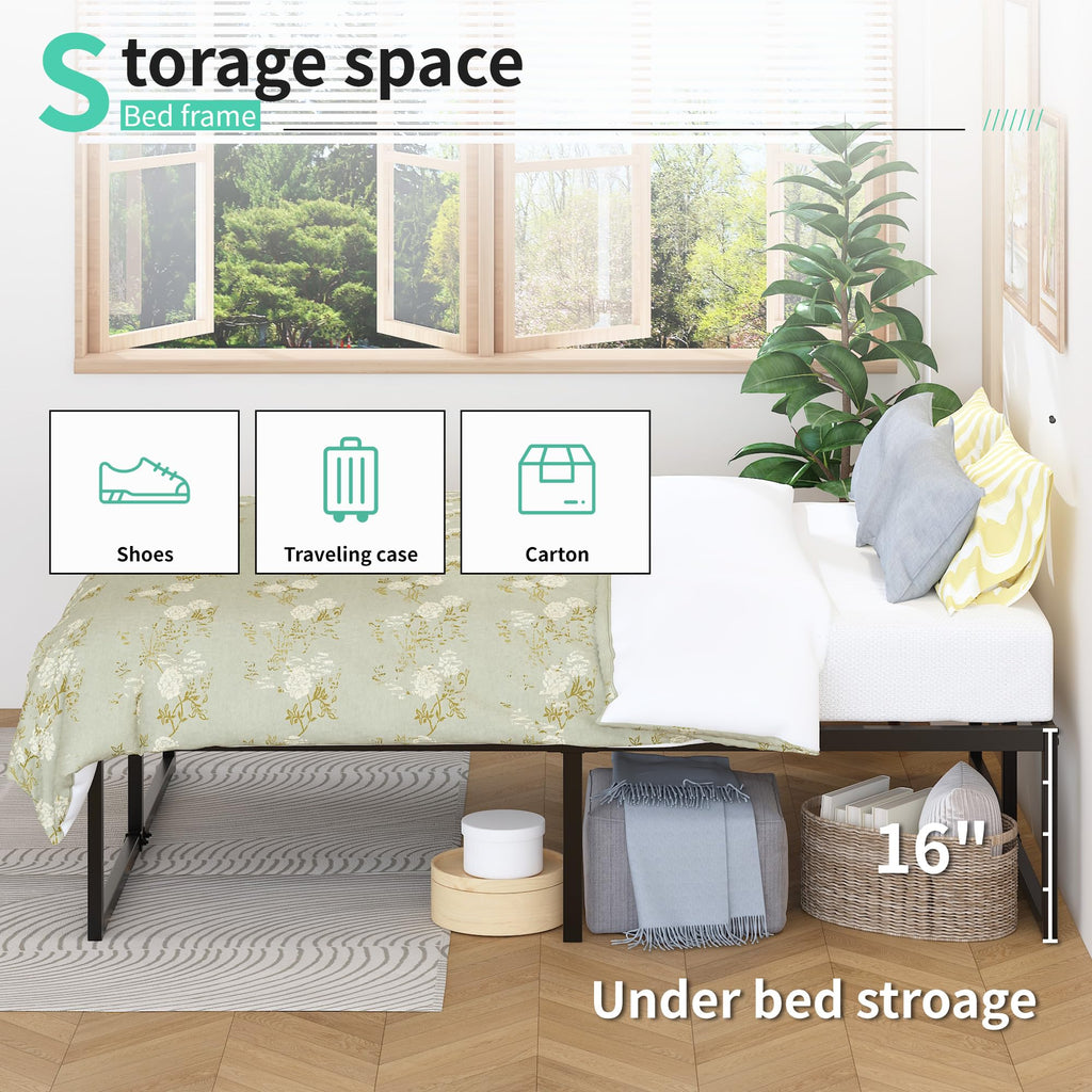 Queen Bed Frame 18 Inch with Steel Slat Support T337