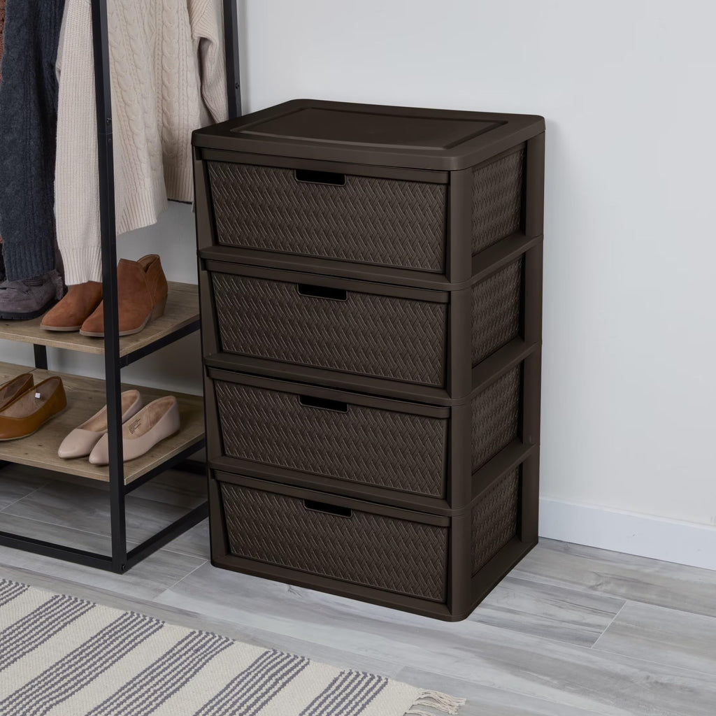 Gray Plastic 3-Drawer Storage Tower with Bins W687074