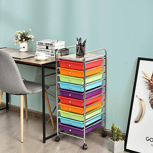 10 Drawer Rolling Storage Cart with Wheels W947