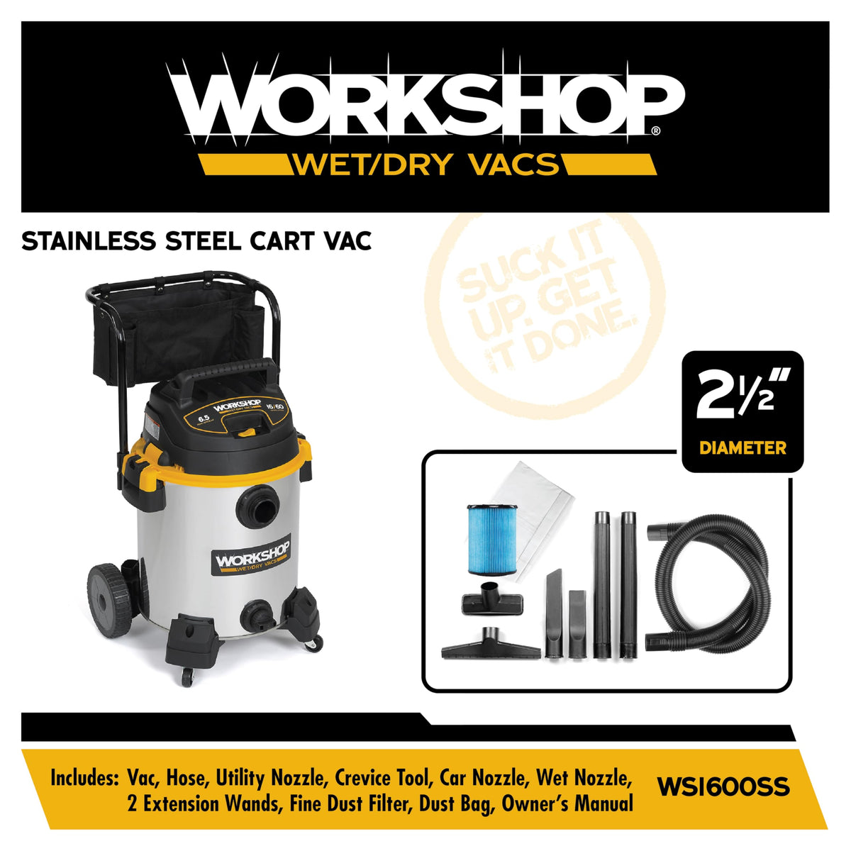 16-Gallon 6.5 Peak HP Wet Dry Vacuum Cleaner B7172