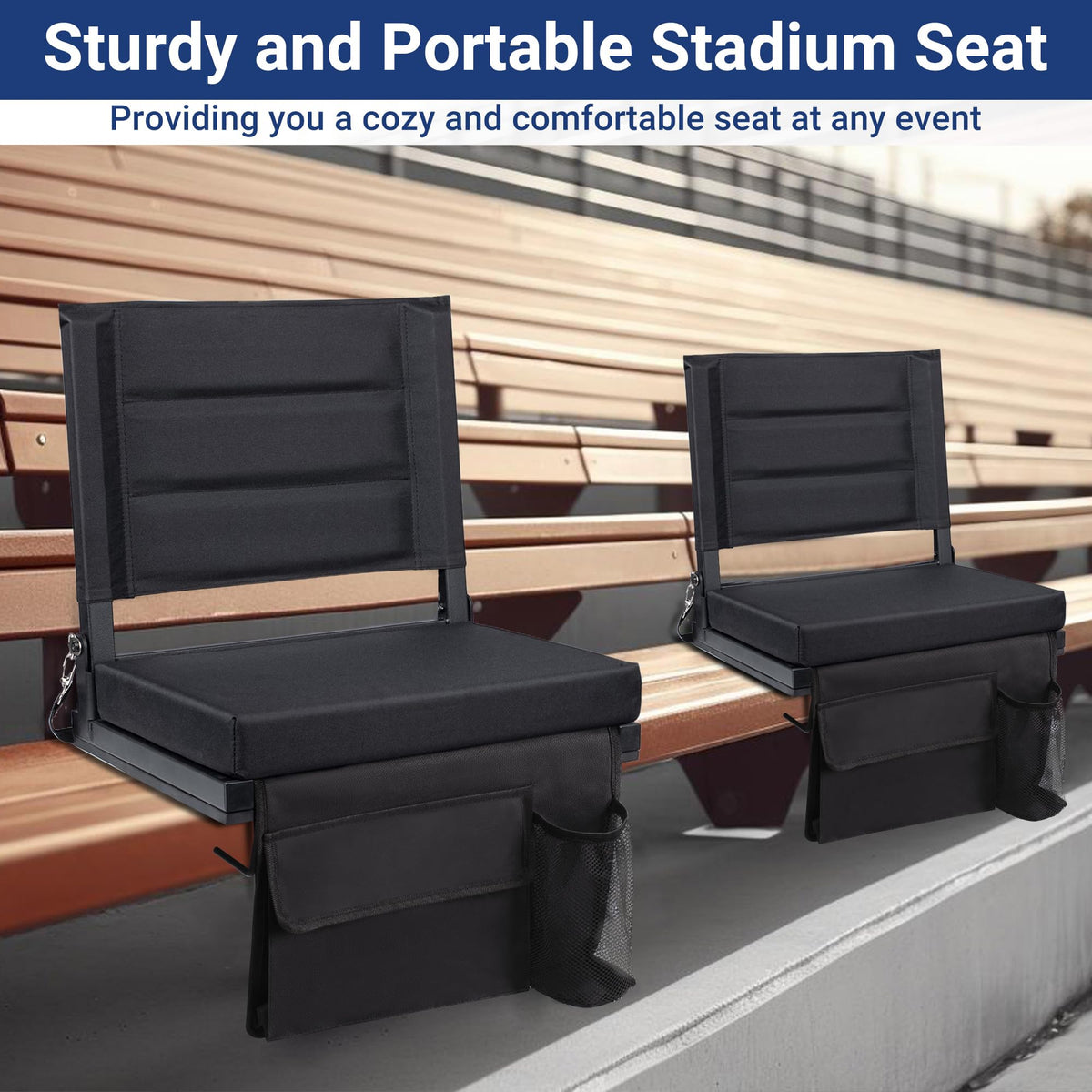 Bleachers Stadium Seat with Back Support and Cushion K4803