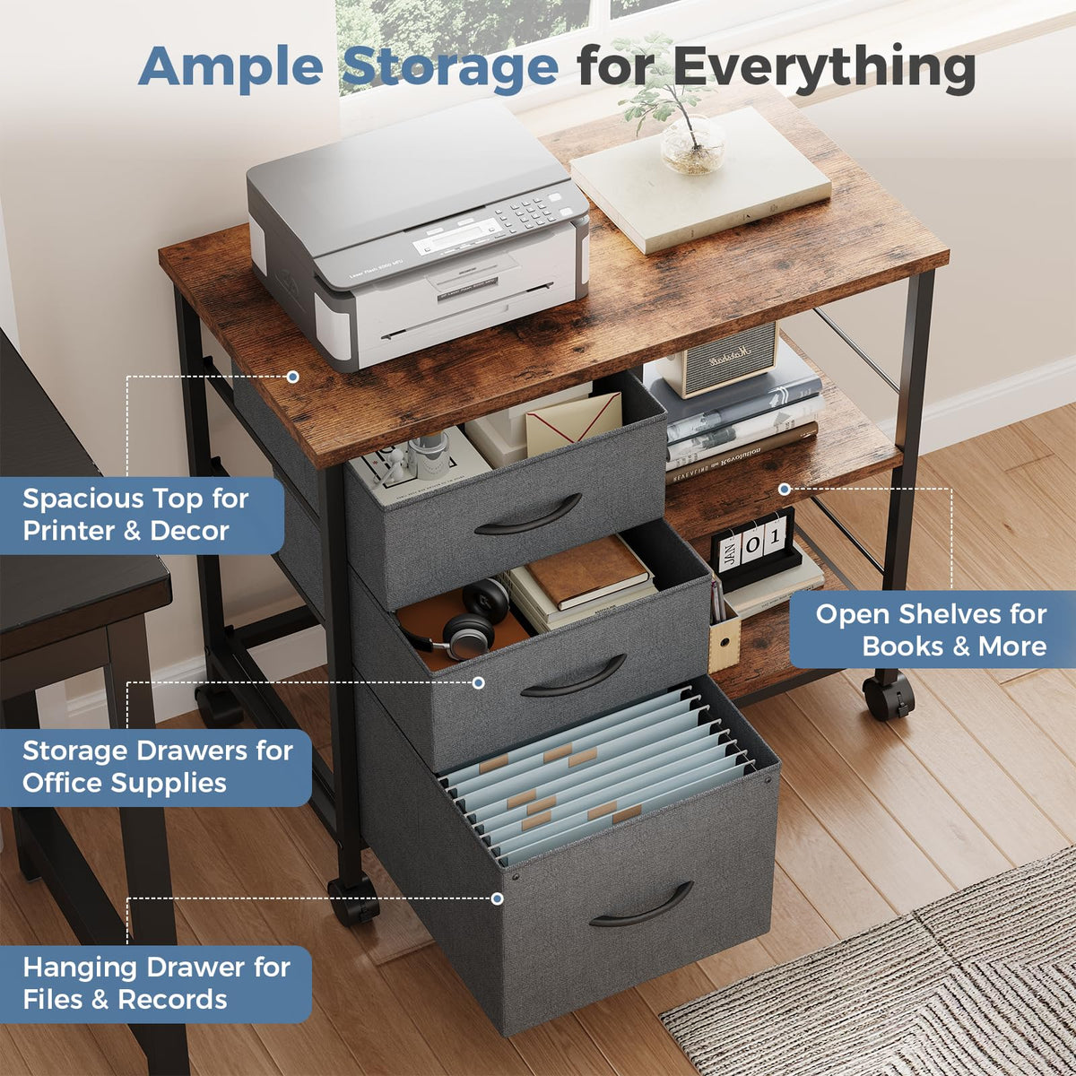 3 Drawer Mobile File Cabinet I837641
