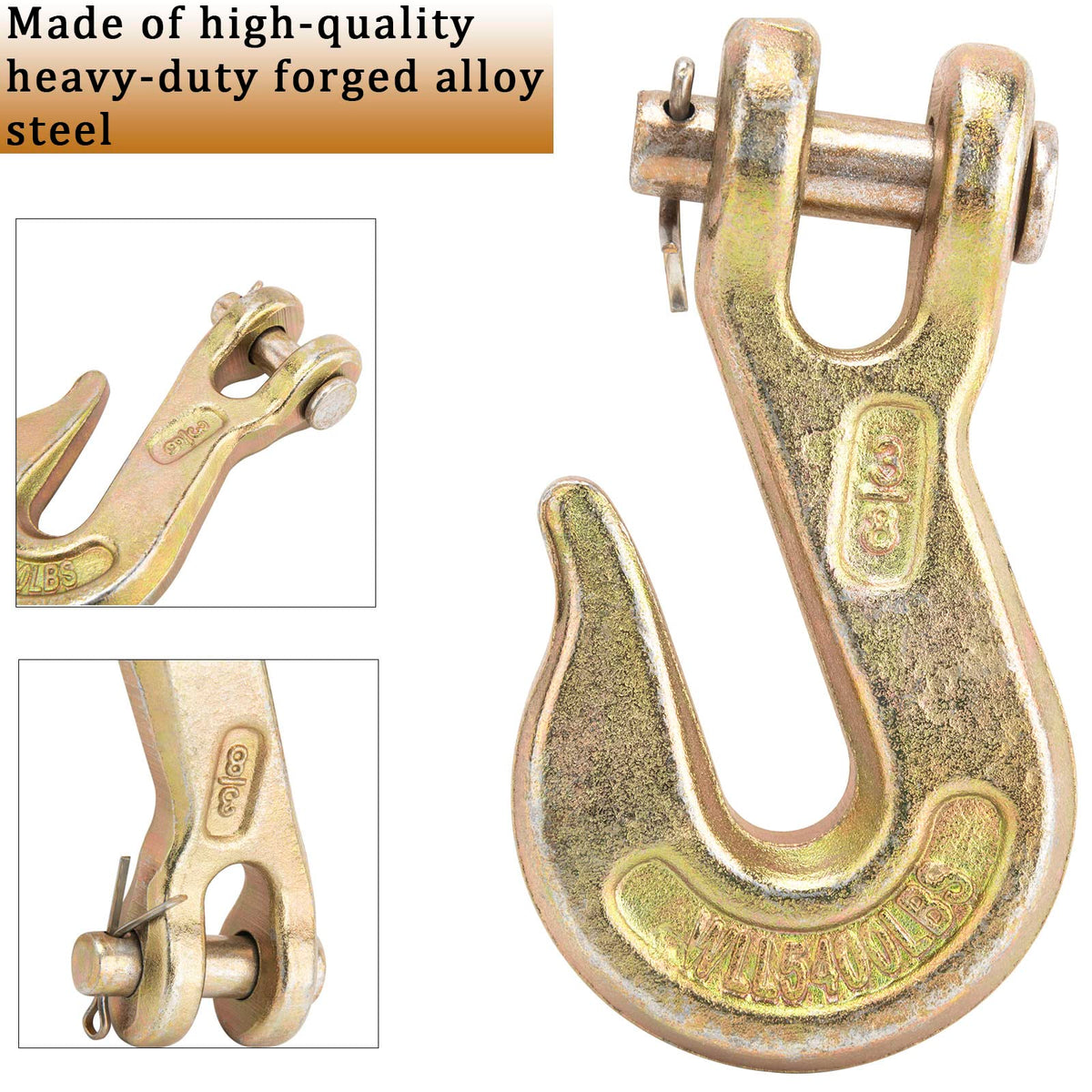 3/8" Grade 70 Clevis Grab Hook 10 Pack G593