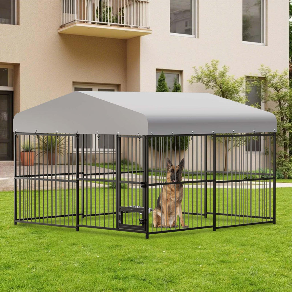 10x10x6 ft Heavy-Duty Outdoor Dog Kennel with Roof C707750