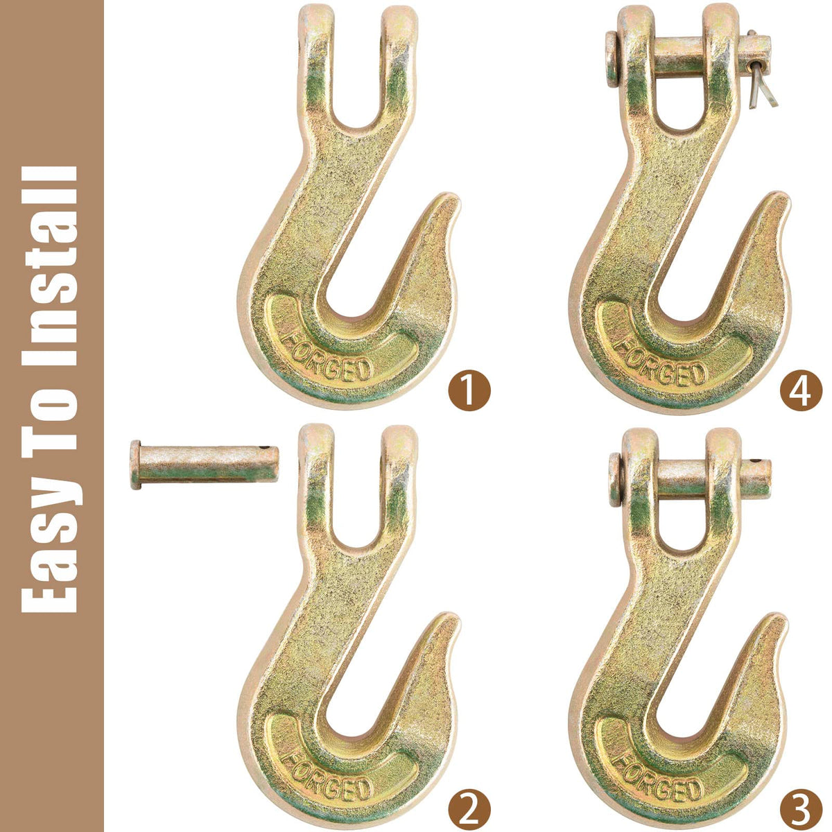 3/8" Grade 70 Clevis Grab Hook 10 Pack G593