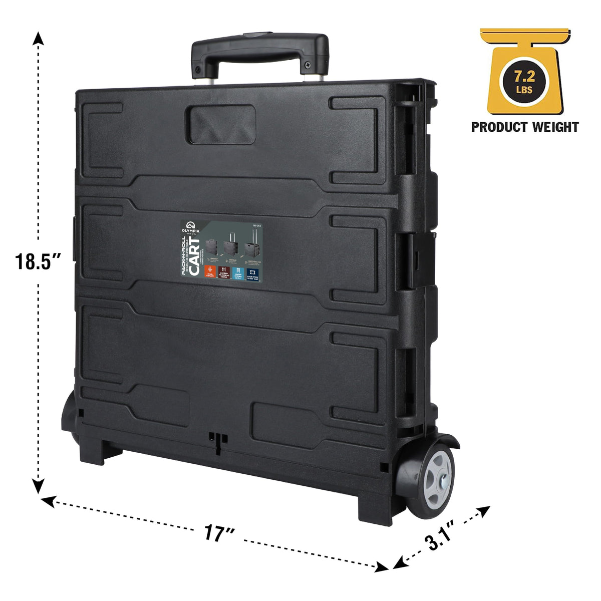 Portable Tools Carrier with Telescopic Handle, 80 Lb. Load Capacity, Black P646678