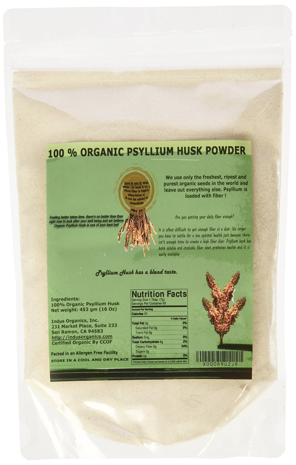 Psyllium Husk Powder 1 Lb Bag T2348