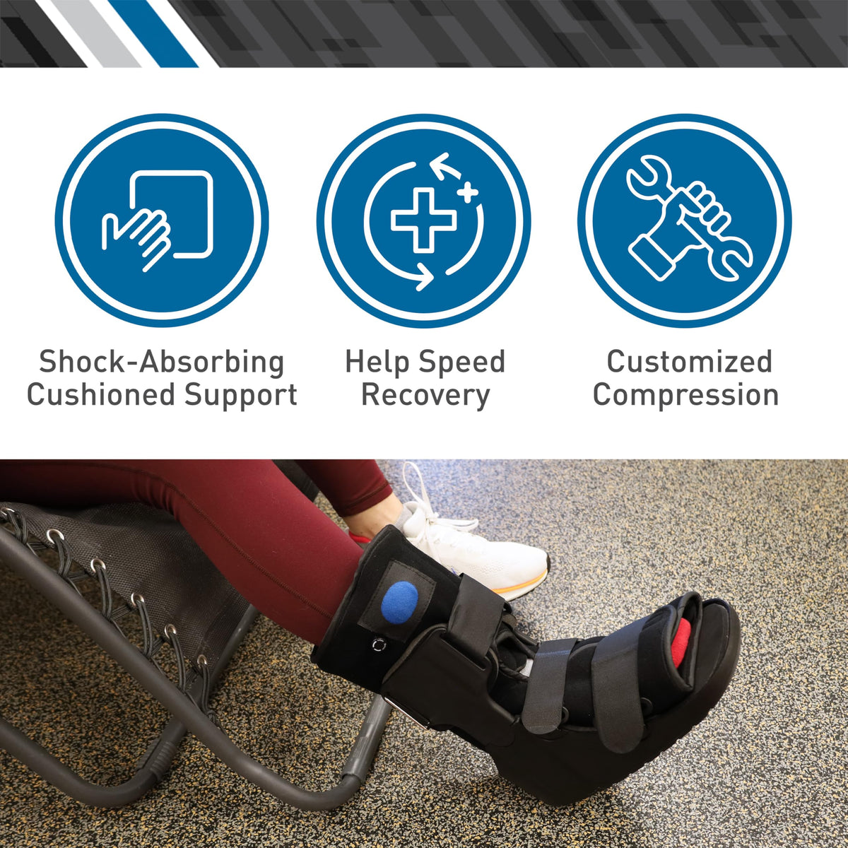 Medium 12.3" Tall Adjustable Walking Fracture Boot Q780