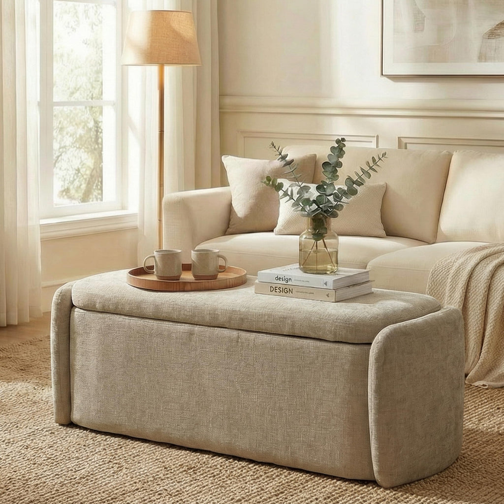 Khaki Upholstered Storage Bench C91280