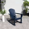 Navy Blue Poly Plastic Adirondack Rocking Chair R94421