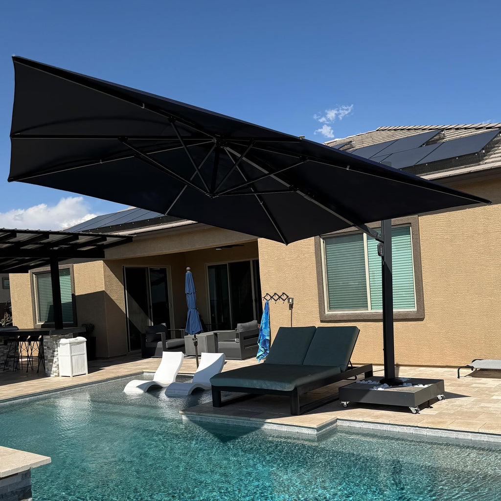 13' X 13' Navy Blue Cantilever Patio Umbrella L878