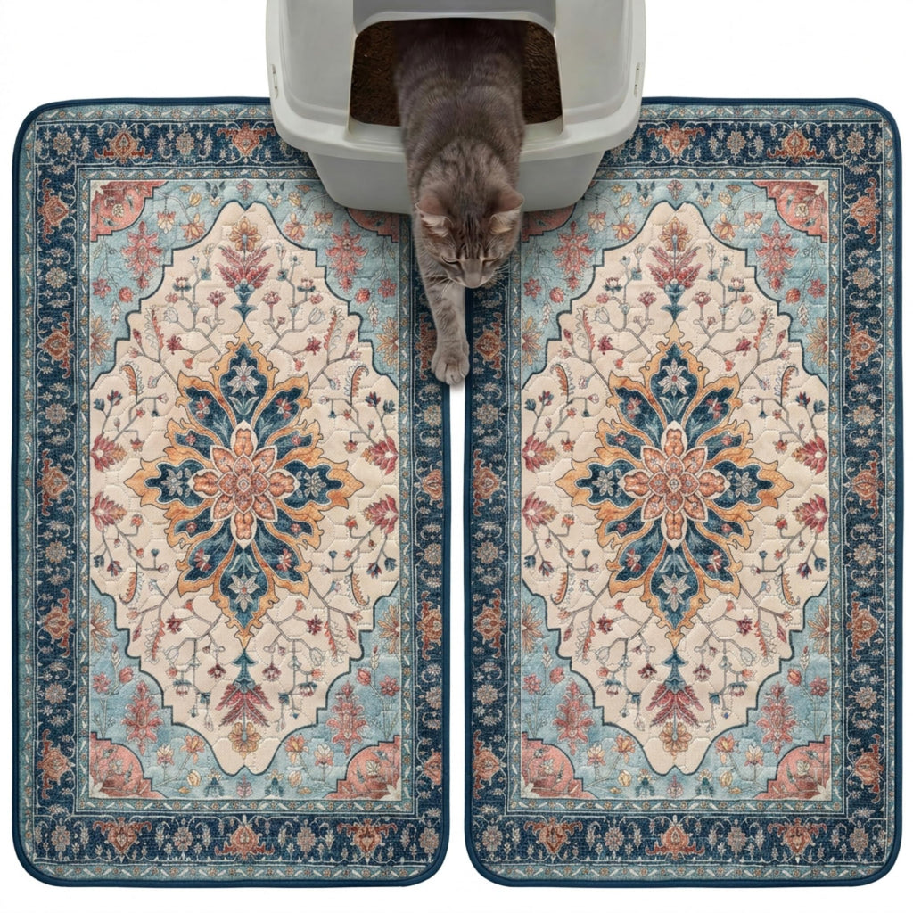 Cat Litter Mat 2 Pack, 18x28 Machine Washable Waterproof Non Slip G97111
