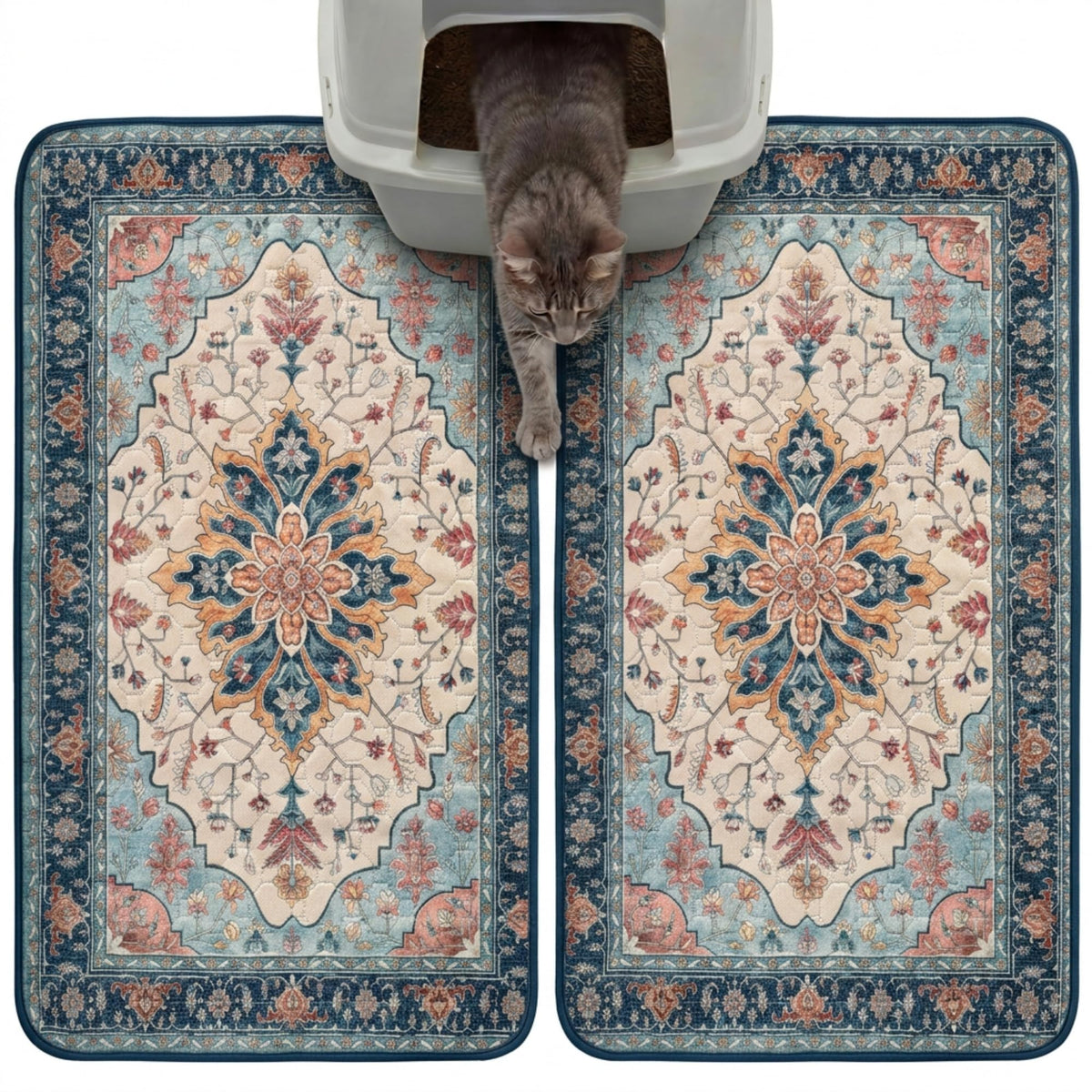 Cat Litter Mat 2 Pack, 18x28 Machine Washable Waterproof Non Slip G97111